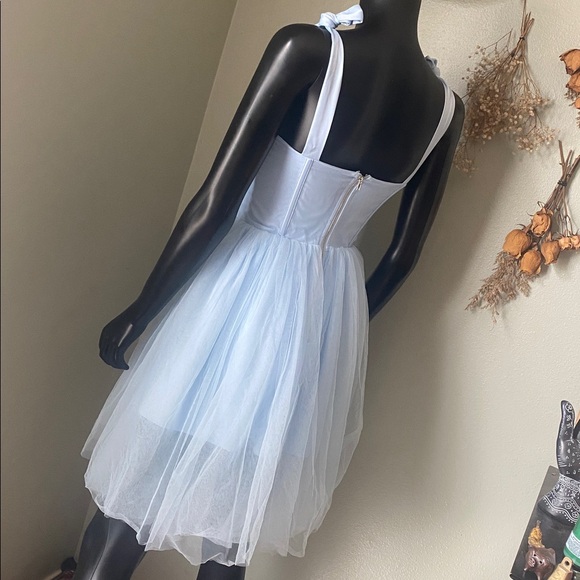 Showpo Sky Blue Dress with Tulle and Straps - Picture 7 of 14